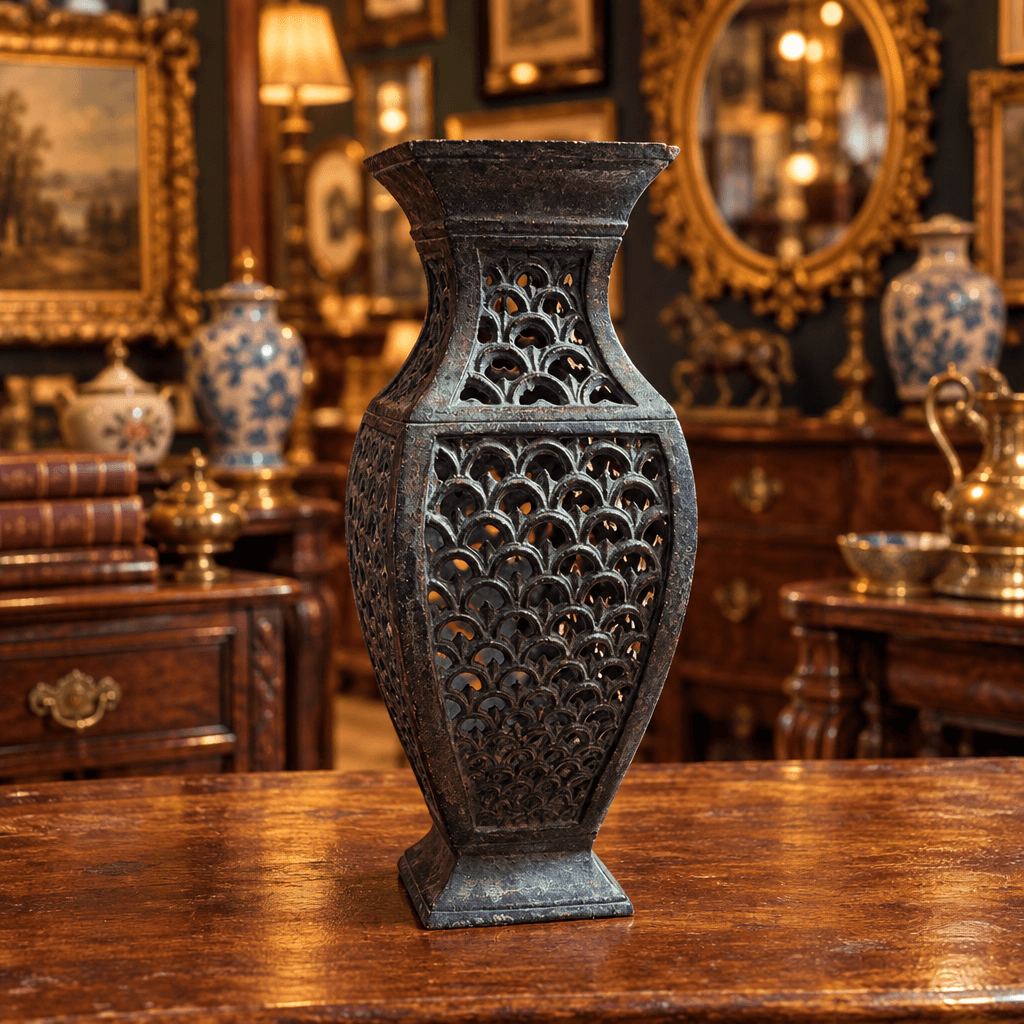 Bombay Company Pierced Metal Vase